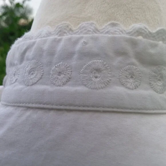 JW Anderson Shirt Embroidered White Designer Vintage Size 6 Crop - Picture 11 of 13